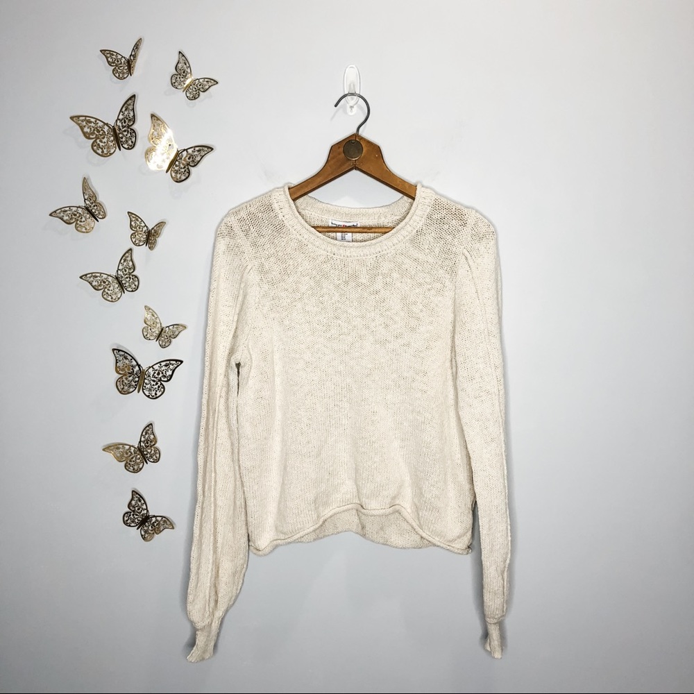 🦋🌙 WEARING YOUR HEART ON YOUR SLEEVE | Cream Crewneck Sweater